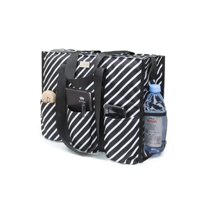 TOPDesign Utility Water Resistant Tote Bag with 13 Pockets, Top Zipper Closure & Thick Bottom Support, for Working Women
