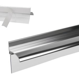 25” Framed Shower Door Drip Rail with Vinyl Sweep, Chrome Shower Door Bottom Water Deflector with Screws
