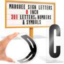Houseables Marquee Letters, Sign Letters, Letter Sign, Outdoor, Plastic, Plexiglass, Changeable, for Board, Readerboard, Billboard, Church, 8 Inch Character on 9 in Panel, 301 PC, w/Numbers
