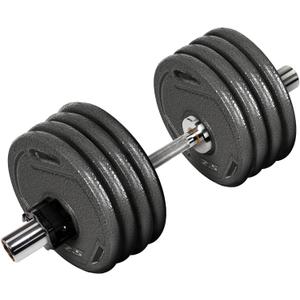 Fitvids Olympic Dumbbells Set & Dumbbells Bar, Loadable for 2-inch weight plates, Adjustable Weight for Strength Training and Fitness Exercises