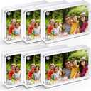 6pcs Mini Acrylic Picture Frame 2.5x3.5 inch Clear Acrylic Business Card Frame Double Sided Magnetic Photo Block Frames Desktop Frameless Picture Display Wallet Size Desktop Display Stand for Office