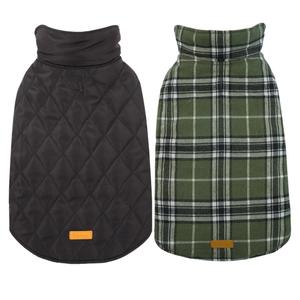 Kuoser Waterproof Dog Coat, Reversible Dog Jacket for Medium Dogs, Adjustable Durable Doggie Winter Coat Warm Puppy Cold Weather Apparel from Small to Large Breed, Green M