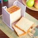 ORIONE Adjustable Toast Slicer/Cutting Guide for Homemade Bread, Plastic Bread Slicer Loaf for Slicing Bread Foldable Kitchen Baking Tools (White)