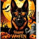 Halloween Garden Flag Double Sided 12x18 Flag Dog Flower Halloween Garden Flag German Shepherd With Sunglasses And Happy Woofen Halloween Flag Halloween Outdoor Decor Dog Lover Lawn Yard Banner