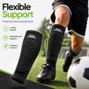 Kids Shin Guard Sleeves with Honeycomb Padded Shin Defender, Large