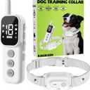 Dog Shock Collar with Lighting Indicator, Dog Training Collar with Remote 3300FT Range, Rechargeable Waterproof E-Collar for Small Medium Large Dogs (White)