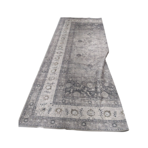 Grey Floral Area Rug 12x6 Ft 
Machine Washable, Non-Slip, Stain Resistant