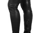 YING LAN Over the Knee High Boots for Women Sexy Zipper Round Toe Low Chunky Heel Faux Leather Surgical Stretch Riding Thigh High Boots (12.5, Black)