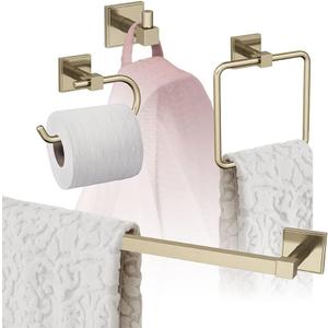 Amerock | Golden Champagne | Appoint | Towel Bar | 24 inch (610 mm) | 1 Piece | Bathroom Accessories