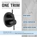 Delta Modern 14 Series Round Rain Shower System Faucet Set, Rainfall Matte Black Shower Head and Handle Set, Valve Trim Kit, 10 Inch, Matte Black T342702-BL (Valve Not Included)