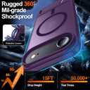 MOZOTER for iPhone Air Case with Kickstand,[Compatible with MagSafe] [12FT Military Grade Protection] Slim Translucent Matte Shockproof Phone Case,6.5",Purple