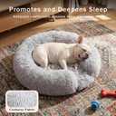 Donut Dog Bed Washable - Comfortable Round Pet Bed for Dogs, Cuddler Anti-Anxiety Bed with Removable Machine Washable Cover (Light Grey, Large)