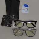 livho High Tech Blue Light Glasses - Advanced 99% Blue Light Blocking Computer Glasses - Anti Eyestrain & UV Glare Protection (*B10 Light Black+clear Grey)