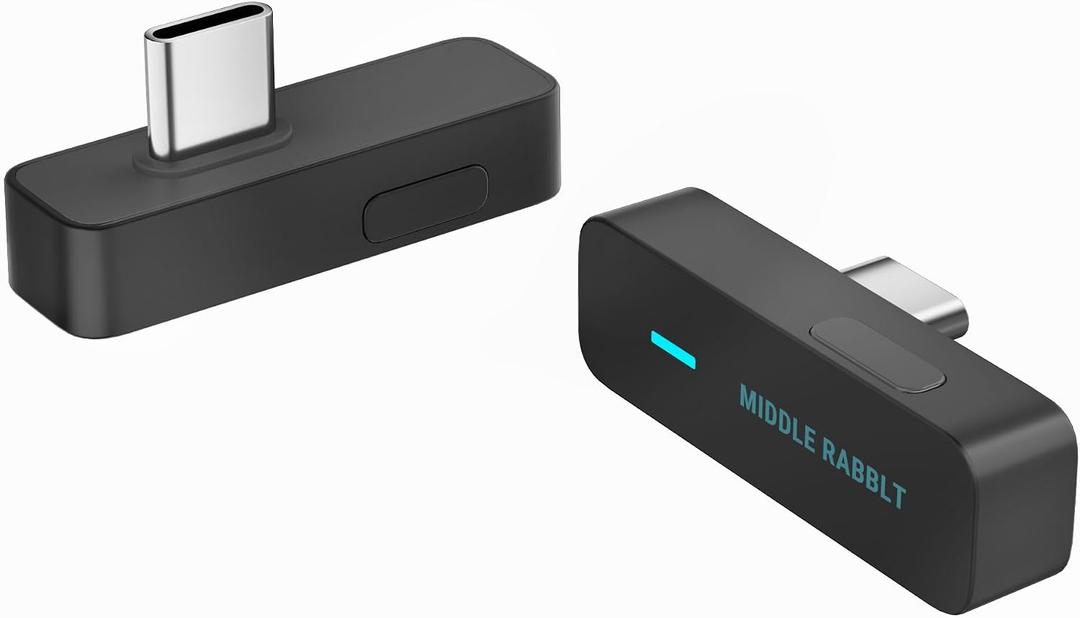 Middle Rabbit D1 Bluetooth 5.4 Audio Adapter for PS5 Compatible with AirPods Pro 2 Wireless Transmitter with aptX Adaptive & HD, Low Latency, Qualcomm Chip, Dongle for Earbuds, Headphones, Speaker