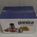 GANIZA Food Processors, Electric Food Chopper with Meat Grinder & Vegetable Chopper - 2 Bowls (8 Cup+8 Cup) with Powerful 450W Copper Motor - Includes 2 Sets of Bi-Level Blades for Fruits/Meat/Nuts (Black)