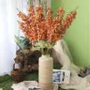 38" Orange Glitter Delphinium Artificial Flowers, 6PCS Sparkle Metallic Silk Delphinium Faux Larkspur Long Stem Flowers for Tall Vase for Home Wedding Table Decor(Orange)