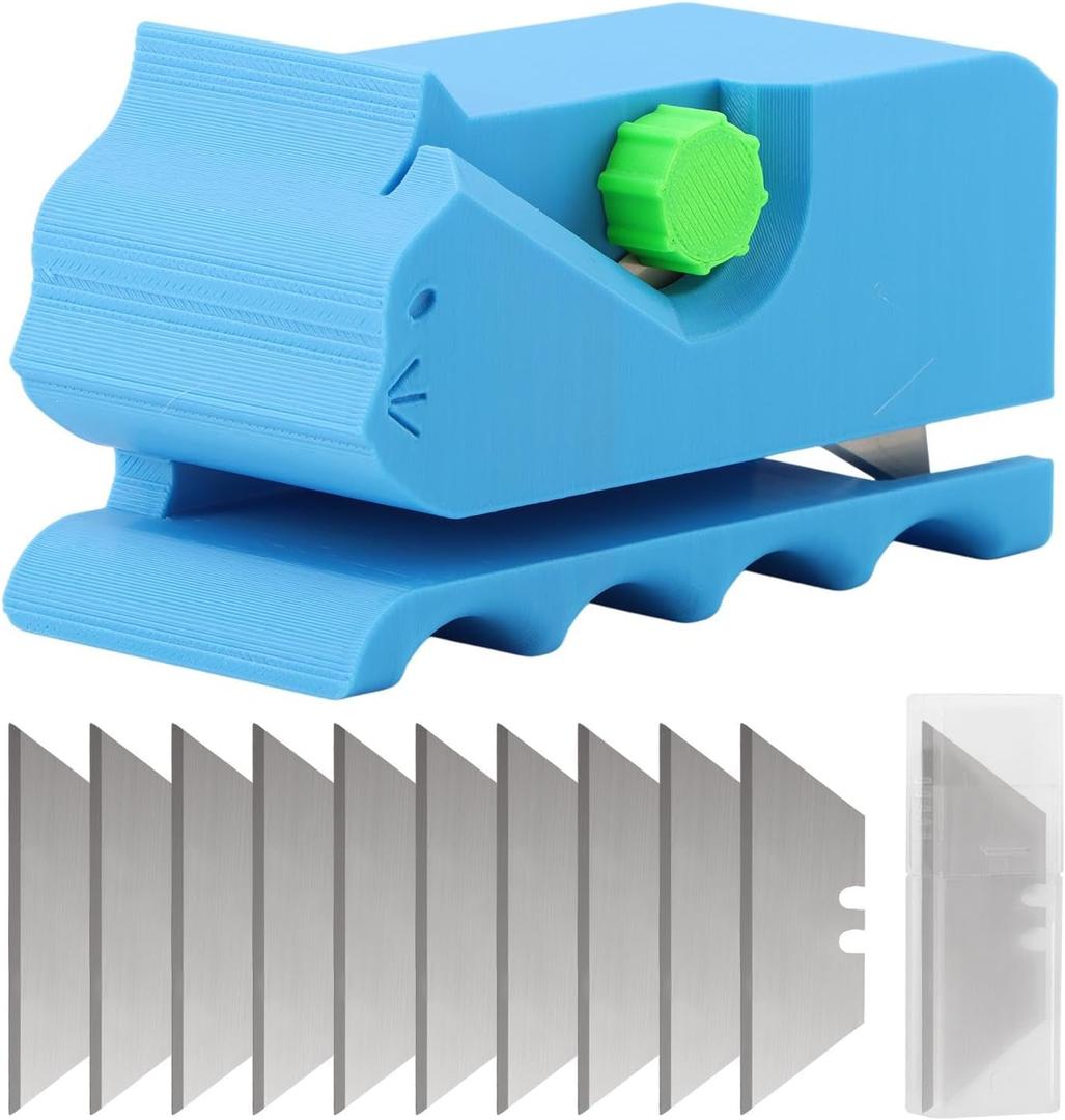Cardboard Cutter for Cat Scratchers with 10pcs Blade, 3D Printed Kitten Shaped Cutter, DIY Cat Scratchers Cardboards Strip Tool, Cardboard Cutting Machine