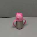 Munchkin Cool Cat Sippy Cup for Toddlers, Stainless Steel Straw Cup, 8 Ounce, Pink