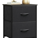 WLIVE White Nightstand, 2 Drawer Dresser for Bedroom, Small Night Stand with Fabric Drawers, Bedside Furniture, End Table for Bedroom, Closet, Entryway, College Dorm (1 Piece)