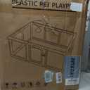 Clear Acrylic Dog Playpen Indoor, Puppy Cat Small Pet Play Pen, Pet Cat Playpen for Rabbits, Dog Fence Crate Kennel Whelping Cage (24", Black, 10 Panel)