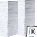 SIMPLI-MAGIC Premium Shop Towels 14x12, Commercial Grade White, 100 Pack