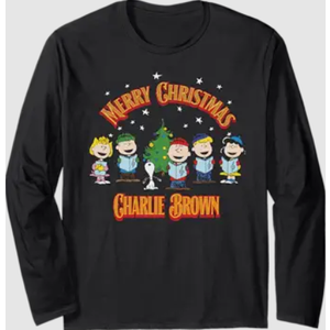 Peanuts Charlie Brown Merry Christmas Carol Long Sleeve T-Shirt M