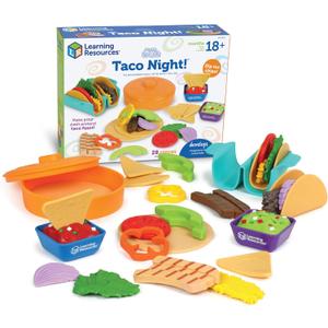 Learning Resources New Sprouts Taco Night!, 28 Pieces, Ages 18 Months+, Play Food for Kids Kicthens, Grocery Store Pretend Play, Play Kitchen Accessories
