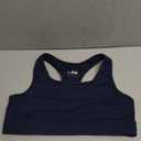 Oalka Women's Racerback Sports Fitness Support Workout Running Bras (Medium, Navy Blue)