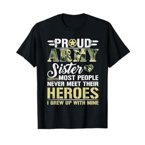 Proud Army Sister T Shirt T-Shirt Grey Small