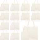 Amylove Mini Tote Bag Sublimation Blank Canvas Tote Bags Reusable Grocery Luggage DIY Sack Goody for Party Even(15 x 15 Inch,8.5 x 8 Inch,Natural Color,12 Pcs)