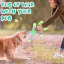 GLURUITE Dog Plush Toy Stuffed Animal Squeaky Chewing Toy Rope Interactive Toys Pet Supplies for Small Medium Dogs