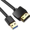 USB to HDMI Adapter Cable, USB to HDMI Male HD Monitor Display Audio Video Converter Cable Cord Compatible with Windows 7/8/8.1/10-0.5M