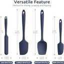 Heat Resistant Silicone Spatula Set: U-Taste 600F High Temp Seamless Food Grade Food Grade Flexible Rubber Silicon Kitchen Cooking Mixing Baking Scraper for Nonstick Cookware Set of 4 (Midnight Blue)