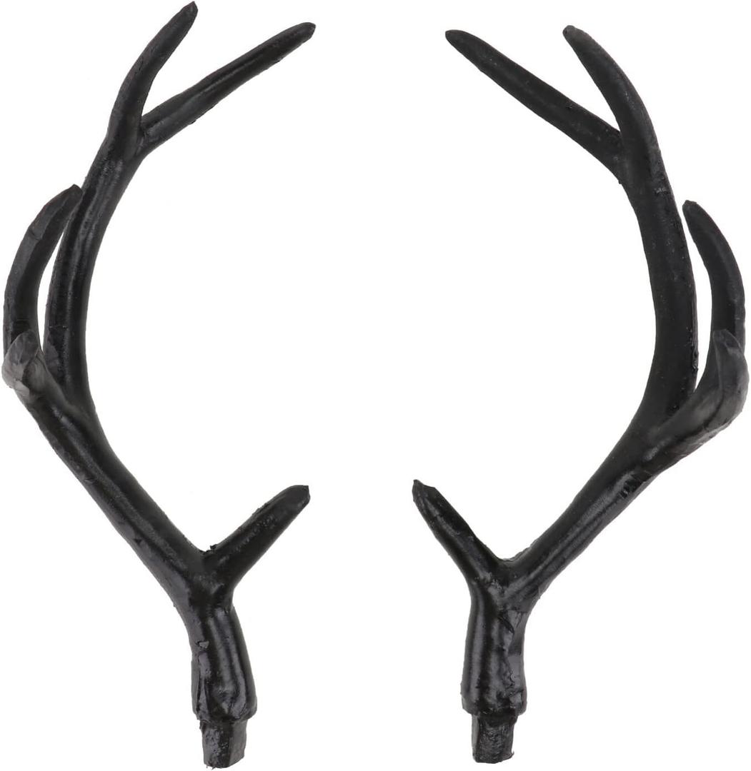 1 Pair Deer Antlers Headband Plastic Deer Antlers Branch Fake Rein Headdress Simulated Horn Hair Hoop for Halloween (Blue)