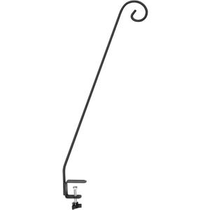 Deck Hook, Double Forged Solid Metal Single Piece Rod, Ideal for Bird Feeders, Plant Hangers, Coconut Shell Hanging Baskets,Lanterns, Wind Chimes and Suet Basket, Black  