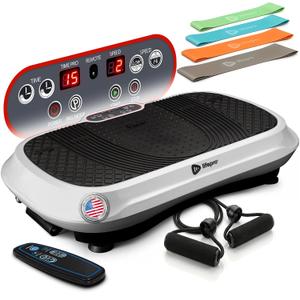 Lifepro Waver Vibration Plate Exercise Machine High-Intensity Vibration Plate for Lymphatic Drainage Full-Body Workout Vibrating Platform with Loop Bands Fitness Equipment for Strength & Toning