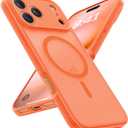 Magnetic Shockproof for iPhone 17 Pro Max Case, [Fit for MagSafe] Military-Grade Protection [Full Camera Coverage] Durable Translucent Matte Cover for iPhone 17 Pro Max Phone Case, Orange