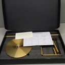 Brushed Gold Toilet Paper Holder Stand - 3.7lbs Heavy Weighted Base & Pivoting Arm, Rustproof SUS304 Stainless Steel Free Standing Toilet Paper Stand, Fits Mega Rolls, Luxury Brass Gold Finish