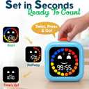 Digital Visual Timer for Kids - Rechargeable, Silent Count Up/Down for Calmer Routines - 99 Min Countdown Kids Timer for Classroom, Home & Therapy - Builds Focus & Independence