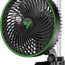 VIVOSUN AeroWave E6 Gen2, Grow Tent Clip Fan 6, EC Motor, Smart Control, Powerful Oscillating Fan, Local Timer, Weatherproof IP54, for Hydroponics Circulation Cooling, Black
