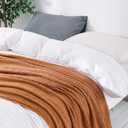 BOURINA Almond Throw Blanket 50x60 Inches Throw Textured Solid Soft Sofa Couch Decorative Knit Blanket