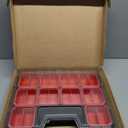 Tools Organizer, Small Parts Storage Toolbox, 17.3 * 13.7 * 2.5" Durable Hardware Box Storage, with Removable Inner Cups