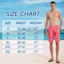 Mens Swim Trunks Swim Shorts Swimwear Swimsuit Beach Shorts Bathing Suits Quick Dry Waterproof (Pink, L)