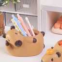 Capybara Resin Succulent Planter Set of 2 - Mini Garden Decor with Drainage Holes (4.1"x2.75", for Plant Lovers)