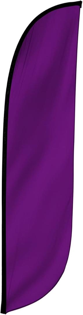 LookOurWay Feather Flag Banner - 12 Feet Tall Advertising Flags for Outdoor Business and Events Promotion - Swooper Flag Only - Solid Color Flags - Purple (10M1200108)