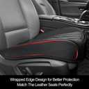 BOPUOVRE 1-Pack Leather Front Car Seat Covers - Bottom Car Seat Covers Fully Wrapped, Non-Slip and Waterproof, Fits Most Vehicles Black