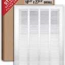 Fits 16x25 Duct Opening | Steel Return Air Filter Grille by Handua [Removable Door] for 1-inch Filters | Vent Cover Grill | White | HVAC Cold Air Intake Grille | Out Dim: 18 5/8"W X 27 5/8"H