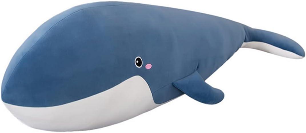 JPORSHU 34inch Blue Whale Plush Toy, Soft Dolphin Doll, Ocean Whale Stuffed Animal, Gift for Girls & Boys (33.5inch)