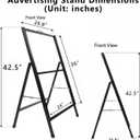 24x36 Sidewalk Sign Single Sided - Heavy Duty L-Frame Metal Poster Stand with Slide-in Design, Angled Outdoor Floor Display Signboard Holder for Business Store and Lobby, Black Frame Only