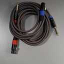 Balanced 1/4" TRS to XLR Male Patch Cable, 3.3Feet Quarter Inch 6.35mm to 3pin XLR Male Microphone Cable, Heavy Duty Nylon Braided, Gold Plated Plug, for Mixer, Speaker, Studio Monitor -2Pack